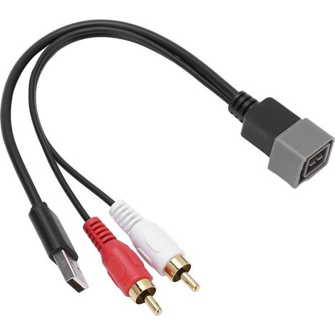Câble adaptateur USB vers 2 RCA 8 broches pour autoradio Nissan Cube Juke Versa 23cm (1/5)