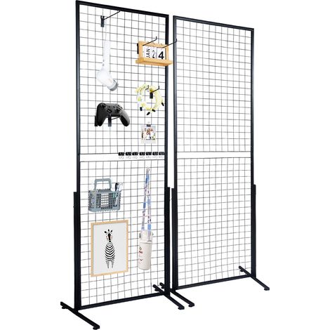 Grille d’exposition sur pied 2 pcs – Panneau en acier 617x1716 mm – Charge 27 kg – Présentoir pour affichage photo