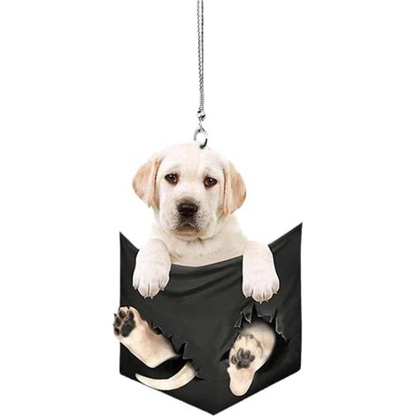 Pendentif Miroir Rétroviseur Voiture - Acrylique Chien - Décoration Intérieur Voiture et Maison - 1 Pièce