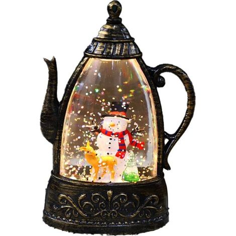 Veilleuse LED de Style Théière Rétro - Décoration Noël Populaire, Lampe Lumineuse pour Enfants, Cadeau Idéal A (1/4)
