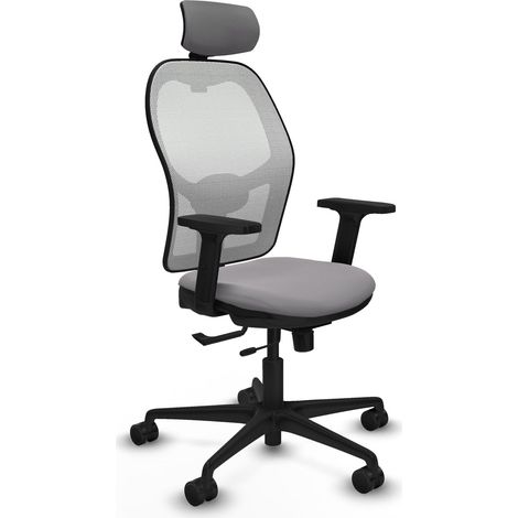 Chaise de bureau piqueras y crespo Jorquera cuir synthétique gris (1/2)