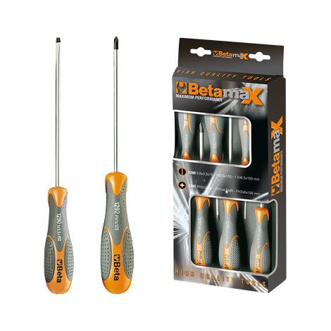 Juego de destornilladores Beta Max 6 piezas serie 1293/D6 – hojas 75-150 mm – Beta