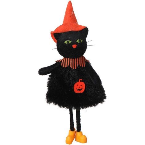 Fantôme suspendu de décoration d'Halloween, pendentif de manche à air fantôme sans visage de citrouille(Chat noir) (1/5)