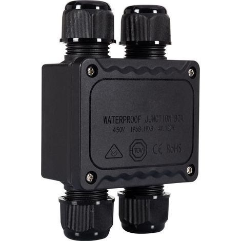 Ledkia – Boîte de dérivation étanche en 'H' 128x80x40mm – Indice de protection IP68 – 4 cônes pour installations électriques en extérieur (1/5)