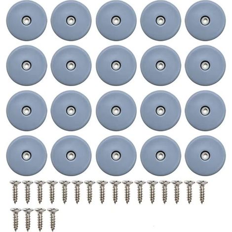 20 Pieces 22MM Round Furniture Pads, with Screws Teflon Furniture Pads Nail-on Chair Pads Furniture Glides