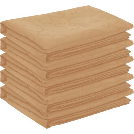 Tissu de Table 5 pc Carré Beige 90 x 90 cm vidaXL (1/5)