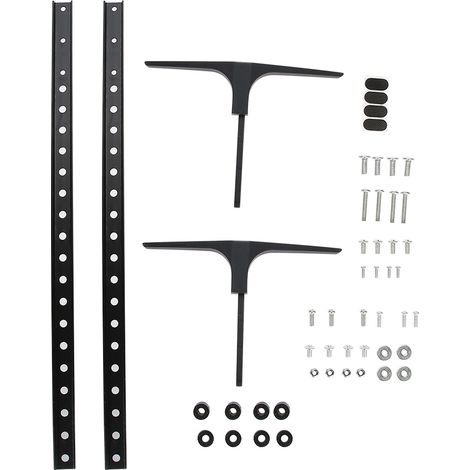 Support TV Bureau 32-55 Pouces Réglable en Hauteur Pied Stable Acier et Aluminium Noir Robuste Design Moderne (1/5)