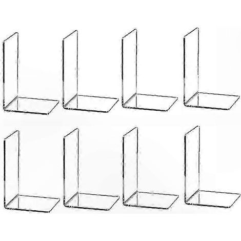 Set aus transparenten, L-förmigen Acryl-Buchstützen für Bücherregale, Aufbewahrungsständer für Bücher und Alben, Regalorganizer (1/5)