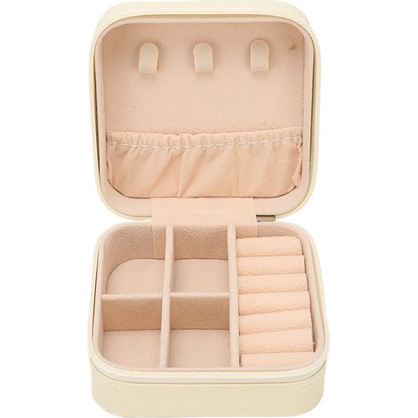 Coffret à bijoux en cuir PU élégant, petit étui de voyage pour bagues, bracelets, boucles d'oreilles et colliers (1/5)