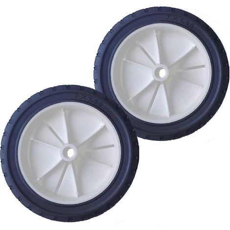2 roues pour tondeuse à gazon Pneus en caoutchouc Diamètre 170 mm Largeur du moyeu 36 mm Alésage 12,8 mm (roulement de roue non inclus) Pour tondeuse à gazon de jardin (1/5)