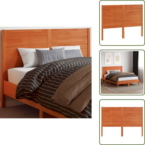 Cabecero de cama marrón - vidaXL Cabecero de cama madera maciza de pino marrón cera 135 cm - Cabecero de cama de pino