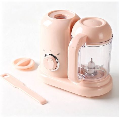 Robot culinaire rose pour bébé, appareil multifonctionnel pour hacher, cuire à la vapeur et mélanger, préparation et broyage automatiques en une seule étape, sans BPA (1/4)