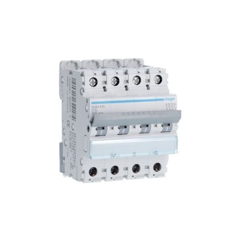 Hager NGN410 Disjoncteur 4P 6/10kA D-10A 4M (1/2)