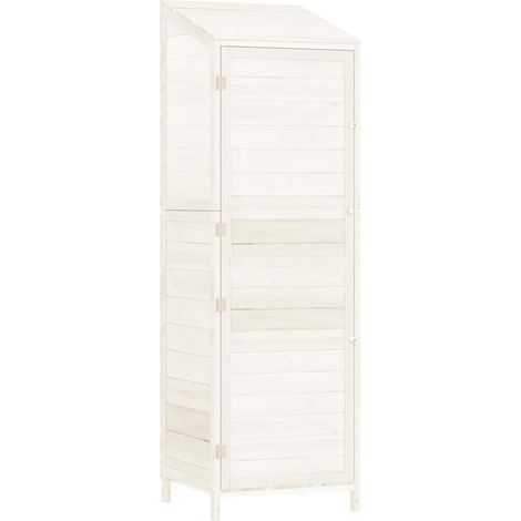 Garden Shed White 55x52x174.5 cm Solid Wood Fir vidaXL