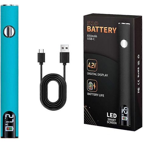 Stylo à batterie à filetage 510, batterie 650 mAh, outil électrique intelligent avec câble de chargement USB pour la réparation électronique (sans pointe de fer à souder)