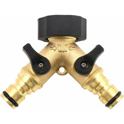 VURAHOME - Raccord Y pour Tuyau arrivée eau (à 2 Voies pour tuyaux admission, 26,9 mm (3/4") en Laiton, collecteur en Y) (1/5)