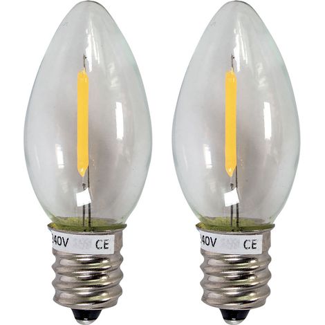 Lot 2 ampoules LED E14 0.75W, 240V, 40 lumens, 3000K blanc-chaud - Tibelec (1/3)