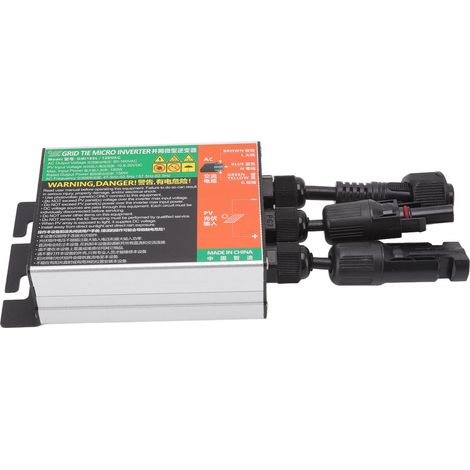 Onduleur GMI Grid Tie Micro Inverter pour panneaux solaires photovoltaïques, alliage d'aluminium, protection IP55, dimensions 20 x 7,7 x 3,6 cm, capacité 180 L (1/5)