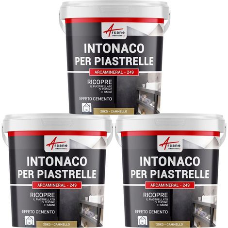 Intonaco per piastrelle del bagno e cucina, su pavimento e pareti - ARCAMINERAL - 3x 20 kg Cammello - ARCANE INDUSTRIES