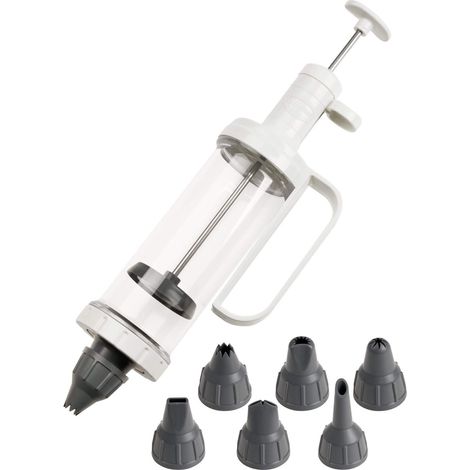 Dr. Oetker Siringa da Pasticceria Professionale 200 ml con 6 beccucci per Decorare Torte, Cupcake, Biscotti – Lavabile in Lavastoviglie, per Glassa, Panna, Crema, Cioccolato – Kit Decorazione Dolci (1/5)