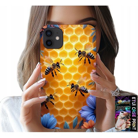 Custodia per iPhone 12 - Cover posteriore a nido d'ape con motivo a api UL (1/5)