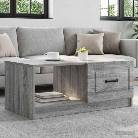 vidaXL Coffee Table Grey Sonoma 90 x 50 x 37 cm Engineered Wood (1/5)