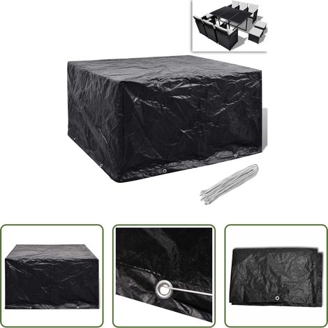 Rattan Möbel schützen - Gartenmöbel-Abdeckung 8 Ösen 172x113x73 cm (1/5)