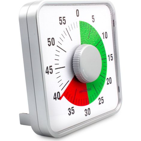 Fishtec – Minuteur géant mécanique 60 minutes – Visibilité optimale avec zones colorées – Installation murale ou magnétique – Alarme sonore intégrée