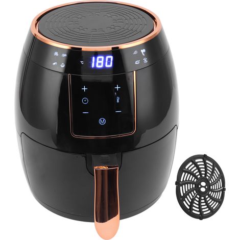Friteuse à air 5,5 L avec contrôle précis de température, cuiseur sans huile automatique, friteuse électrique pour cuisine et restaurant, prise UE 220 V, écran LCD (1/5)
