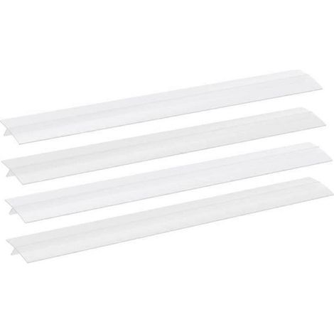 Joint d'étanchéité en silicone résistant à la chaleur pour couvercle de cuisinière, protection anti-débordement pour plan de travail, lot de 4, blanc (1/5)