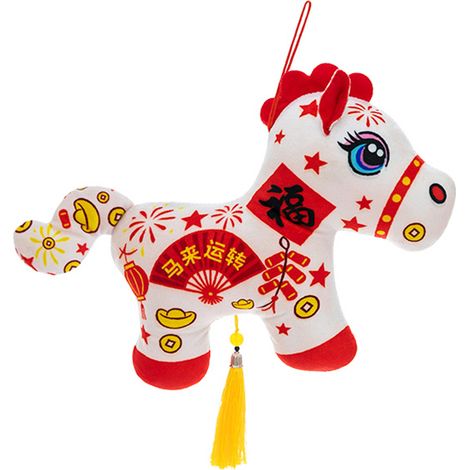 Ornement poupée cheval animal Nouvel An printemps – Déco salon, décoration blanc 13cm (1/5)