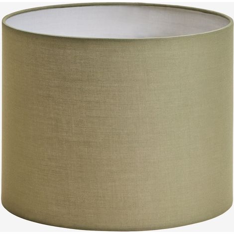 Sklum – Abat-jour en tissu Arlina vert sauge Ø30 cm – Hauteur 25 cm – Structure en fer pour durabilité – Éclairage doux et chaleureux