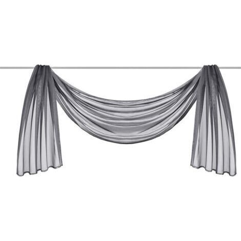 BUNTHAUS Lot de 1 rideau transversal en voile transparent pour chambre à coucher salon mariage, 55-1 gris., 140500cm-Ensoleillé