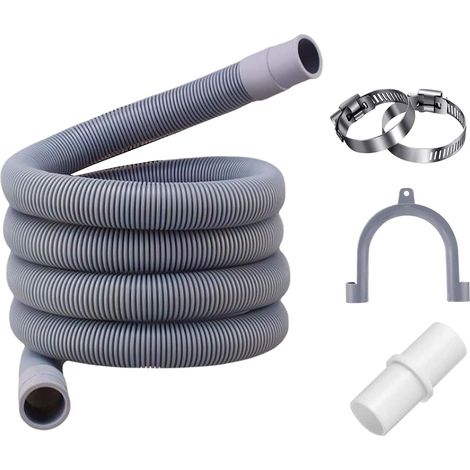 Tuyau d'évacuation, 2.5 m, 3/4", y compris support et colliers de serrage, pour machine à laver et lave-vaisselle (1/5)