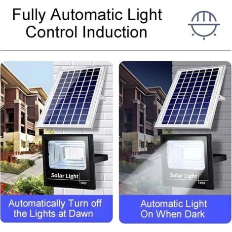 NALOOKAMIC  Lampe solaire d'extérieur étanche pour jardins, tonnelles, abris de jardin, granges, porches, patios et plus (300 W)