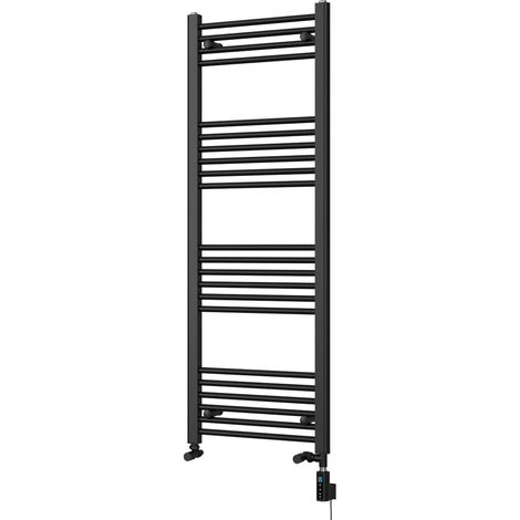 Zennor - Black Dual Fuel Towel Rail H1400mm x W500mm Thermostatic WIFI - Straight (1/3)