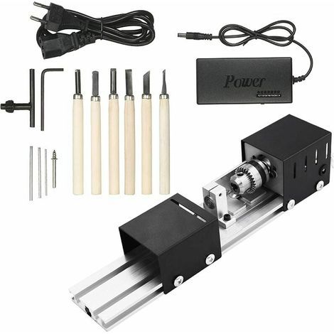Ulisem DIY Rotationspolierbohrer, 100W Mini-Perlenmaschine, Miniatur-Buddha-Drehbank, Perlendrehbank, Holzperlen (1/5)