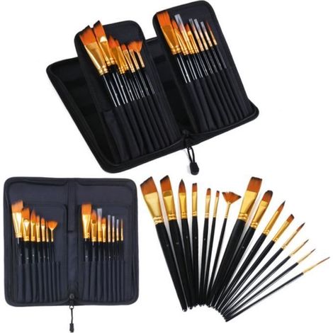 Pinceaux Set De Art Professionnelle, Pinceau D\'artiste, Pour La Peinture Acrylique, L\'aquarelle, L\'huile Et La Gouache Différentes (1/3)