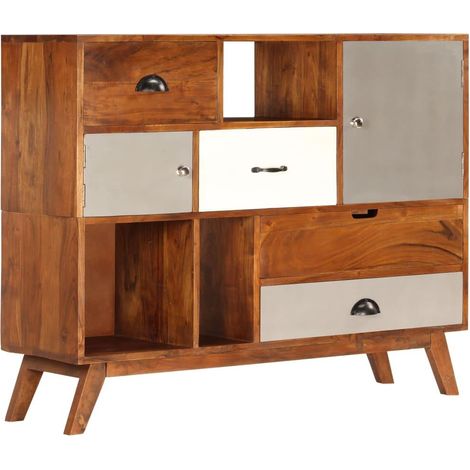 Buffet credenza mobiletto consolle mobile contenitore 115 cm legno massello di acacia 4402175