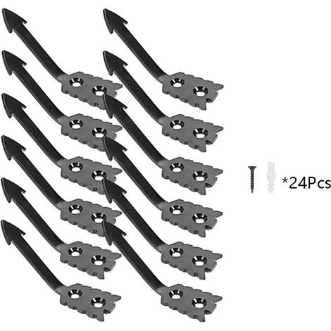 12 Haken, Wandhalterung, geeignet für Hirschköpfe und andere Kleintiere, für den Innen- und Außenbereich geeignet.