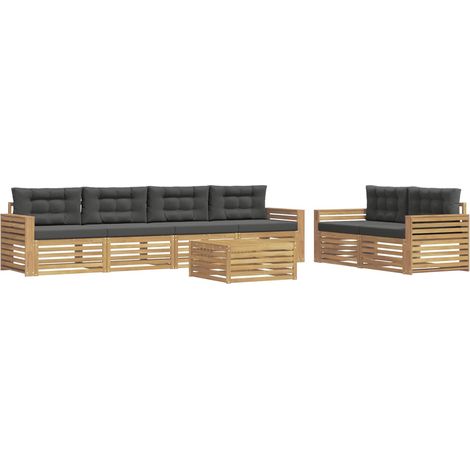 Outdoor Sofa Set 7 pcs White and Anthracite Solid Acacia Wood vidaXL (1/5)