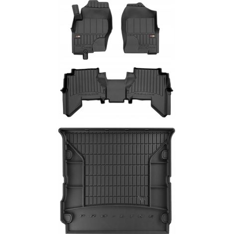 SET Alfombrillas de goma 3D Nissan Pathfinder 3 2005-2013 7 plazas con
