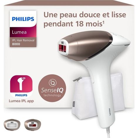 Depiladora de luz pulsada - Philips - Lumea serie 8000 SenseIQ BRI945 - Blanco y Rosa (1/5)