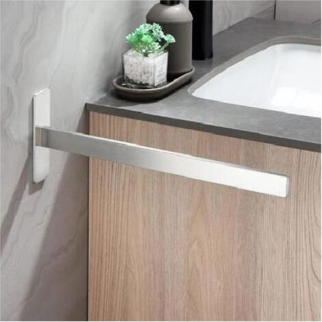 Porte-Serviettes - Inox 304 - Fixation Adhésive Sans Perçage - Pour Salle De Bain Cuisine Bureau - 39 x 12,5 x 5,8 cm (1/5)