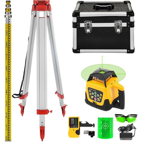 Kit laser vert rotatif 500m avec trépied en aluminium 1,65m et mire laser 5m pour des mesures précises (1/5)