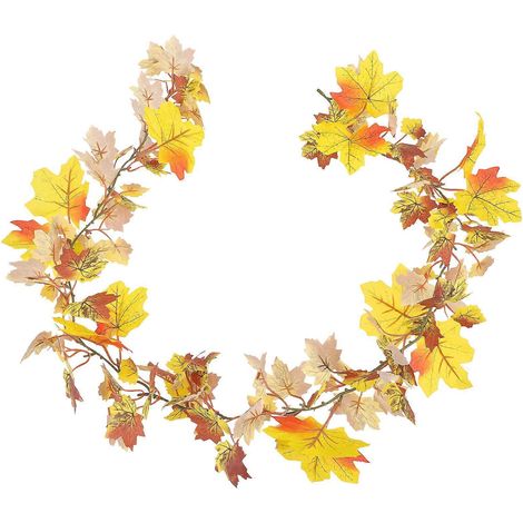 Guirlande d'érable automnale à suspendre, décoration de Thanksgiving, organisateurs d'événements, couleur orange, 1 paquet (1/5)