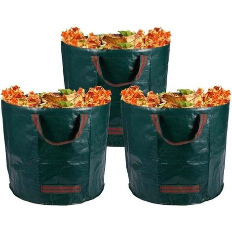 bolsas para residuos de jardín con asas, reutilizables de polipropileno, para guardar hojas de jardín, organizador de residuos de jardín (1/4)