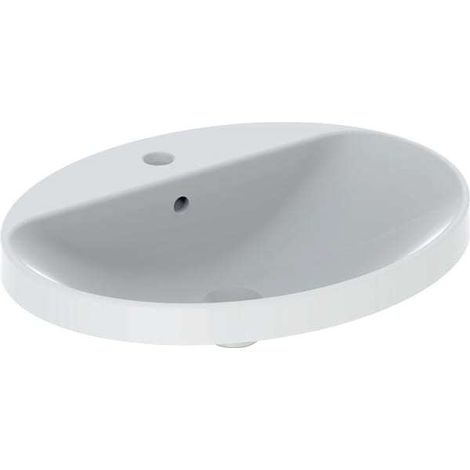 Geberit VariForm Einbauwaschtisch oval, 600x480mm, mit Hahnloch (1/5)