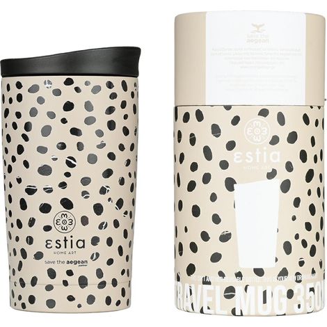 Tazza termica da 350 ml con stampa leopardata color tortora (1/5)