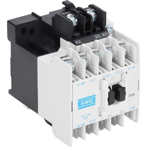 Contacteur magnétique tripolaire S-N12 20 A 220 V (1/5)